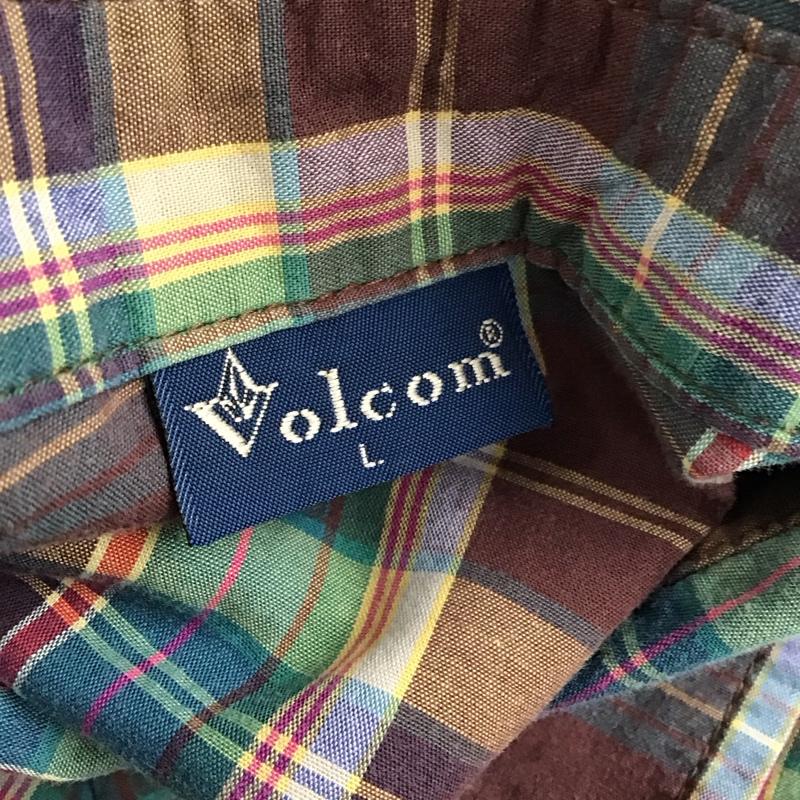 ボルコム VOLCOM シャツ、ブラウス 半袖 半袖シャツ カラーシャツ 半袖カットソー チェックシャツ L チェック マルチカラー / マルチカラー /  メンズ USED 古着 中古 10116336