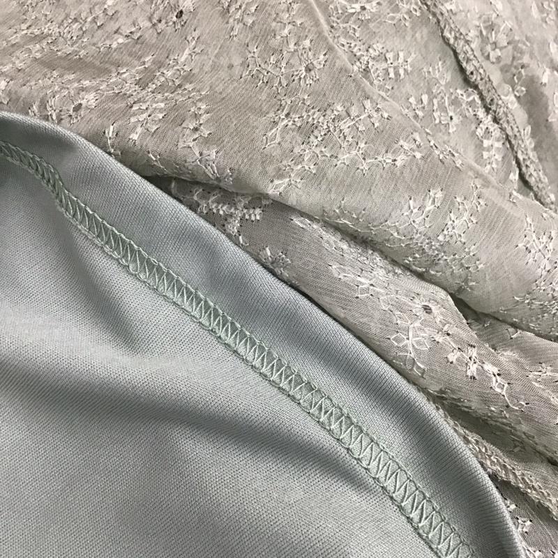 アルシーヴ archives ワンピース ロングスカート 07-0544 半袖 刺繍 薄緑 / ライトグリーン /  レディース USED 古着 中古 10108326
