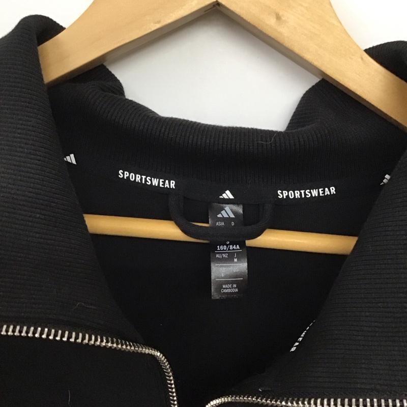 アディダス adidas トレーナー 長袖 JN9983 LUXFLOW スポーツ ハーフジップ スペーサースエットシャツ M 無地 黒 / ブラック /  レディース USED 古着 中古 10142888