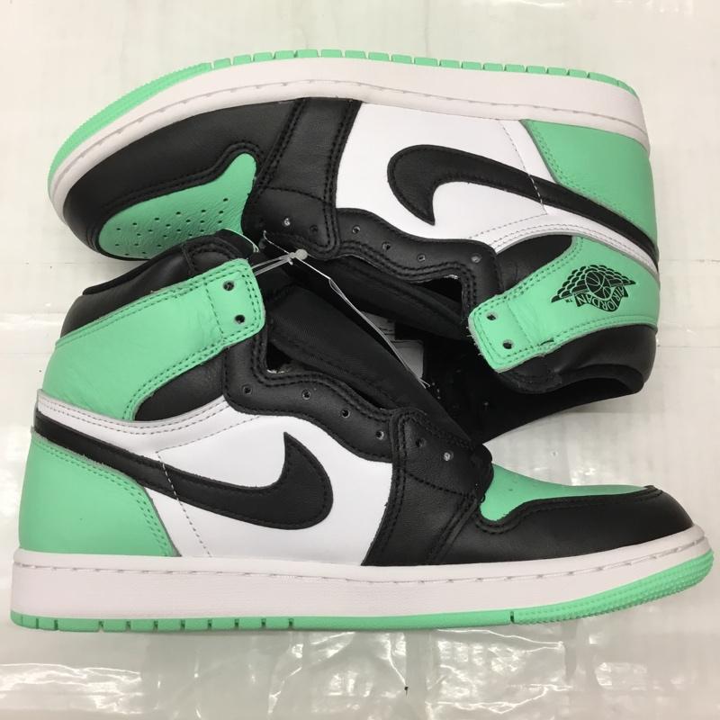 ナイキ NIKE スニーカー スニーカー DZ5485 130 AIR JORDAN 1 RETRO HIGH OG 27cm 箱有 27.0cm ロゴ、文字 白 / ホワイト / X 黒 / ブラック / X 薄緑 / ライトグリーン /  メンズ USED 古着 中古 10112844