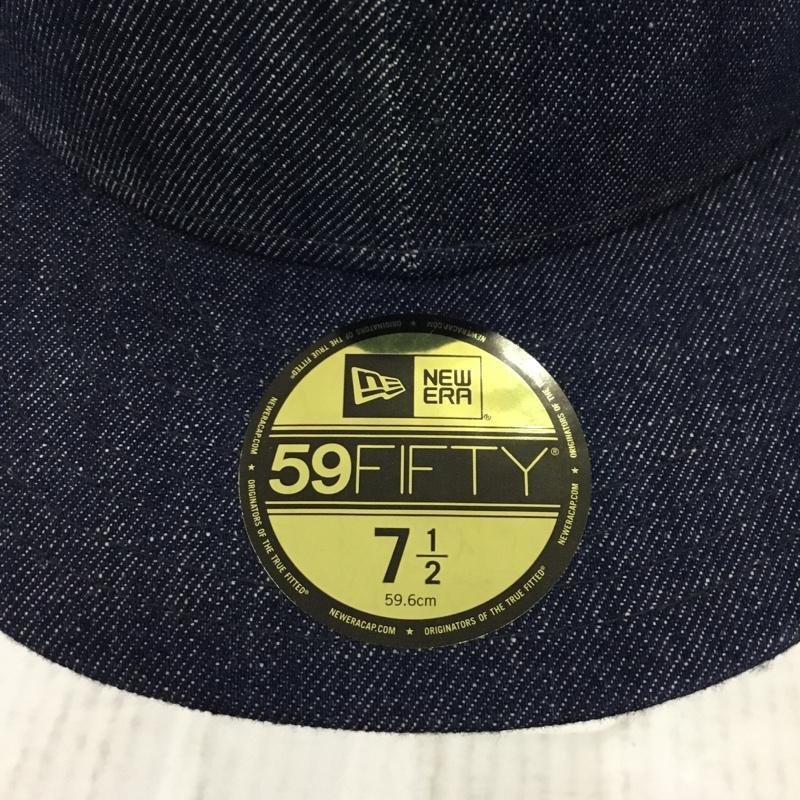 ニューエラ NEW ERA 帽子 キャップ 59FIFTY 59.6cm デニム ワンポイント インディゴ / インディゴ /  メンズ USED 古着 中古 10109914