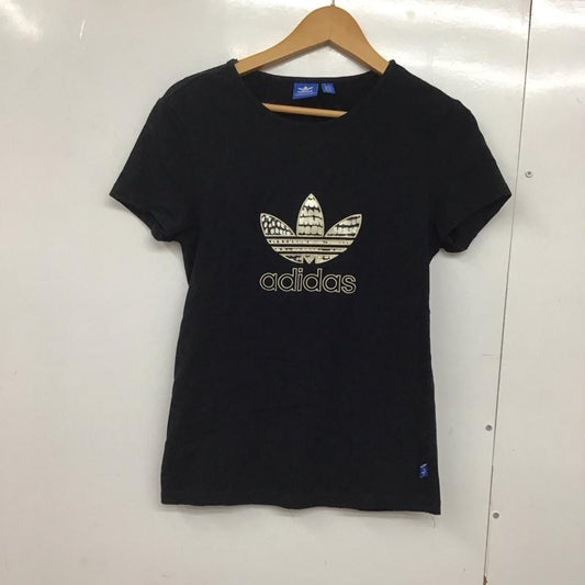 アディダス adidas Tシャツ 半袖 L ロゴ、文字 X プリント 黒 / ブラック /  レディース USED 古着 中古 10144561