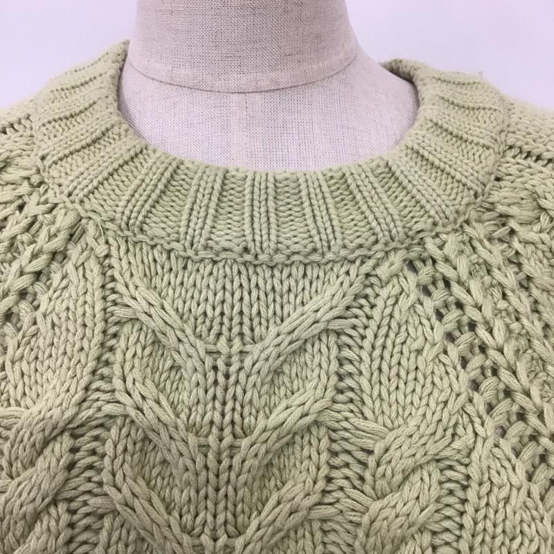 マウジー MOUSSY ニット、セーター 長袖 010ESW70-0550 RAGLAN SLEEVE CABLE ニット FREE 無地 薄緑 / ライトグリーン /  レディース USED 古着 中古 10108474
