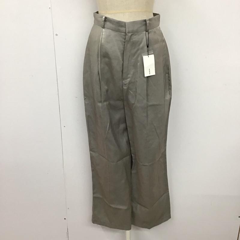 ノミネ Nomine パンツ スラックス スラックスパンツ ワイドパンツ カジュアルパンツ センタータックパンツ S 無地 灰 / グレー /  レディース USED 古着 中古 10121671