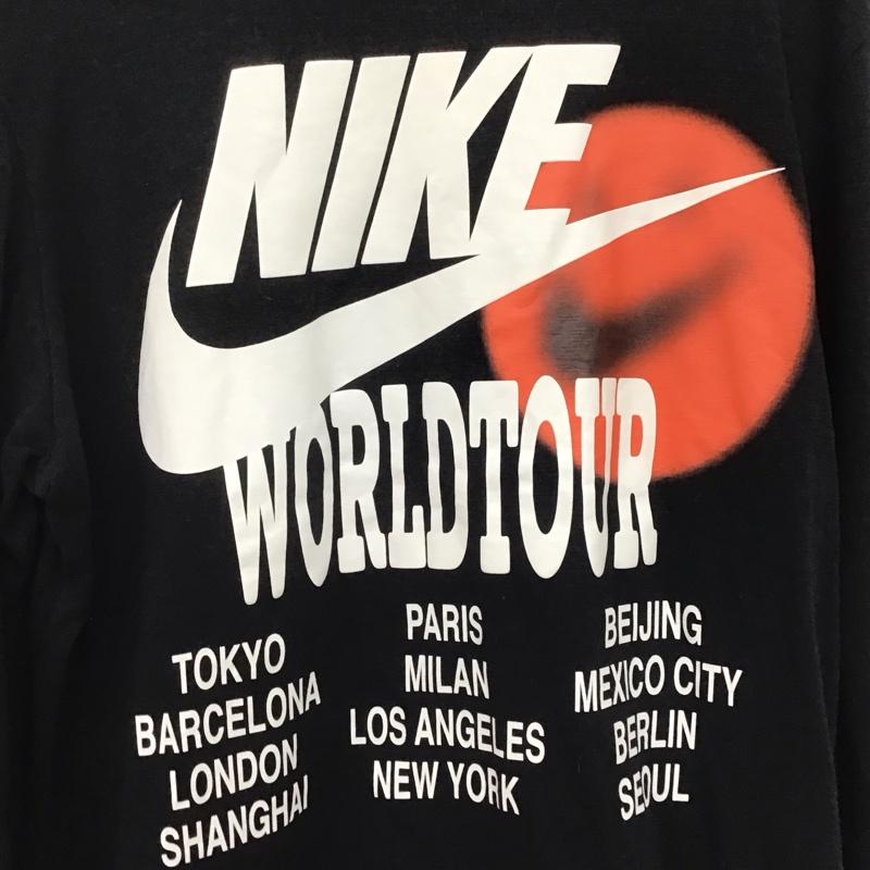 ナイキ NIKE カットソー 長袖 da0630-10 ワールドツアーロングスリーブトップ プリントTシャツ XL ロゴ、文字 黒 / ブラック /  メンズ USED 古着 中古 10146578