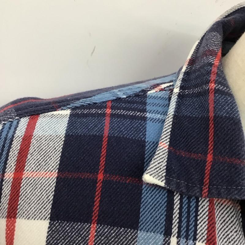 アヴィレックス AVIREX シャツ、ブラウス 長袖 6155164 ネルシャツ XL チェック 白 / ホワイト / X 青 / ブルー / X 紺 / ネイビー / X 赤 / レッド /  メンズ USED 古着 中古 10115603