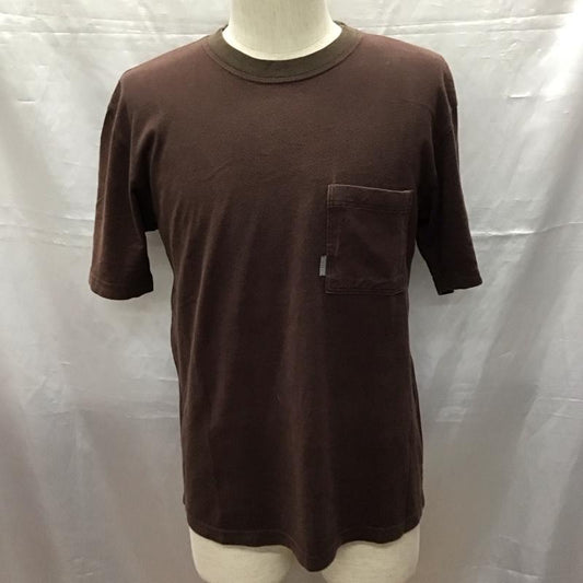 ポールスミス Paul Smith Tシャツ 半袖 クルーネック 胸ポケット M ロゴ、文字 茶 / ブラウン /  メンズ USED 古着 中古 10117025