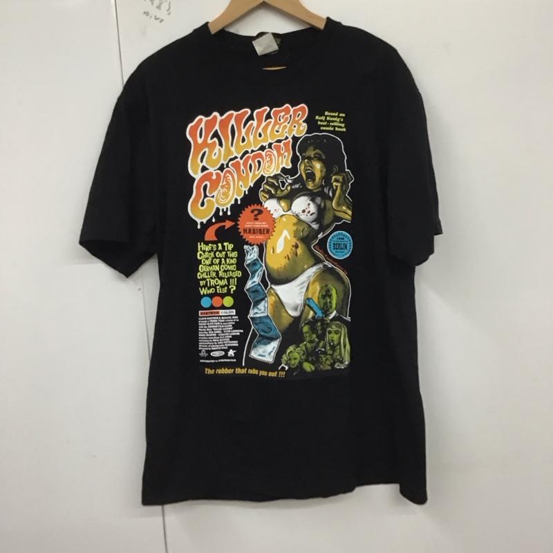 エロスティカ EROSTiKA Tシャツ 半袖 キラーコンドーム　映画　Tシャツ XL プリント 黒 / ブラック /  メンズ USED 古着 中古 10130109