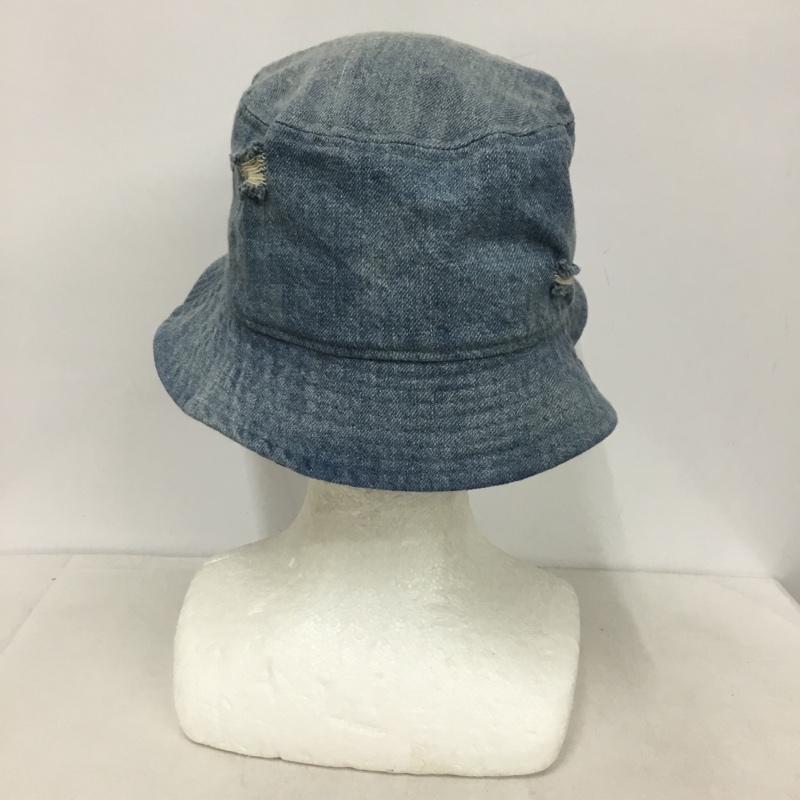 ニューエラ NEW ERA 帽子 ハット ニューヨーク ヤンキース ウォッシュドデニム NY バケットハット ロゴ、文字 X ダメージ加工 水色 / ライトブルー /  メンズ USED 古着 中古 10145790