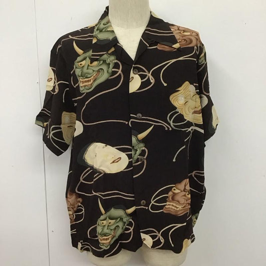 サンサーフ SUN SURF シャツ、ブラウス 半袖 SS36653 Noh Mask 能面 アロハシャツ 箱有 XL 総柄 ダークブラウン / ダークブラウン /  メンズ USED 古着 中古 10107550