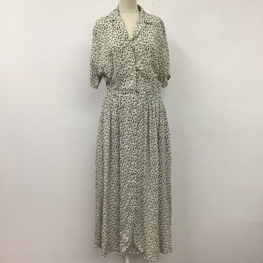ローリーズファーム LOWRYS FARM ワンピース ロングスカート LF719008TK ハナガラカイキンシャツワンピース FREE 花柄 オフホワイト / オフホワイト / X 黒 / ブラック /  レディース USED 古着 中古 10107409