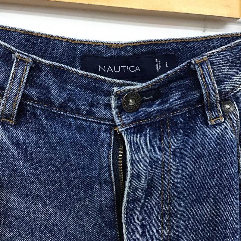 ノーティカ NAUTICA パンツ デニム、ジーンズ デニムパンツ ワイドパンツ カジュアルパンツ L 無地 インディゴ / インディゴ /  メンズ USED 古着 中古 10137516