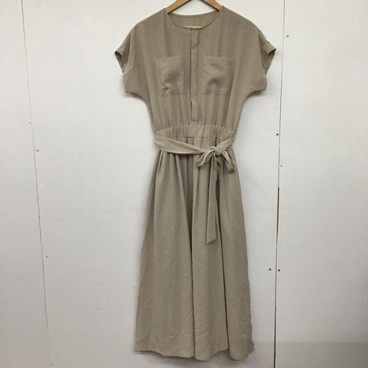 ロペピクニック ROPE  PICNIC ワンピース ロングスカート 半袖ロングワンピース シャツワンピース 38 無地 ベージュ / ベージュ /  レディース USED 古着 中古 10149693