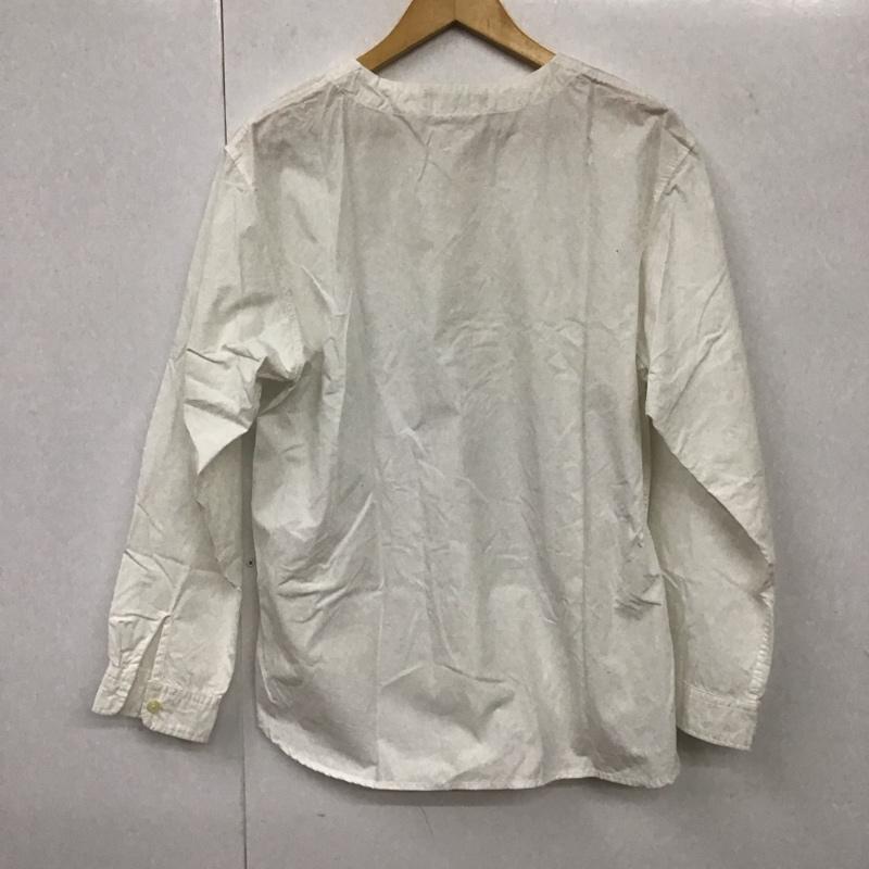 ナノユニバース nano・universe シャツ、ブラウス 長袖 長袖シャツ 無地シャツ ノーカラーシャツ M 無地 白 / ホワイト /  メンズ USED 古着 中古 10131119