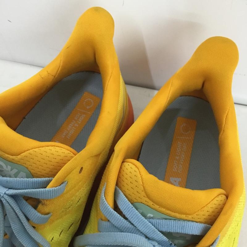 ホカオネオネ HOKA ONEONE スニーカー スニーカー 1119393 CLIFTON 8 27.5cm 27.5cm ロゴ、文字 黄 / イエロー / X 橙 / オレンジ /  メンズ USED 古着 中古 10151179