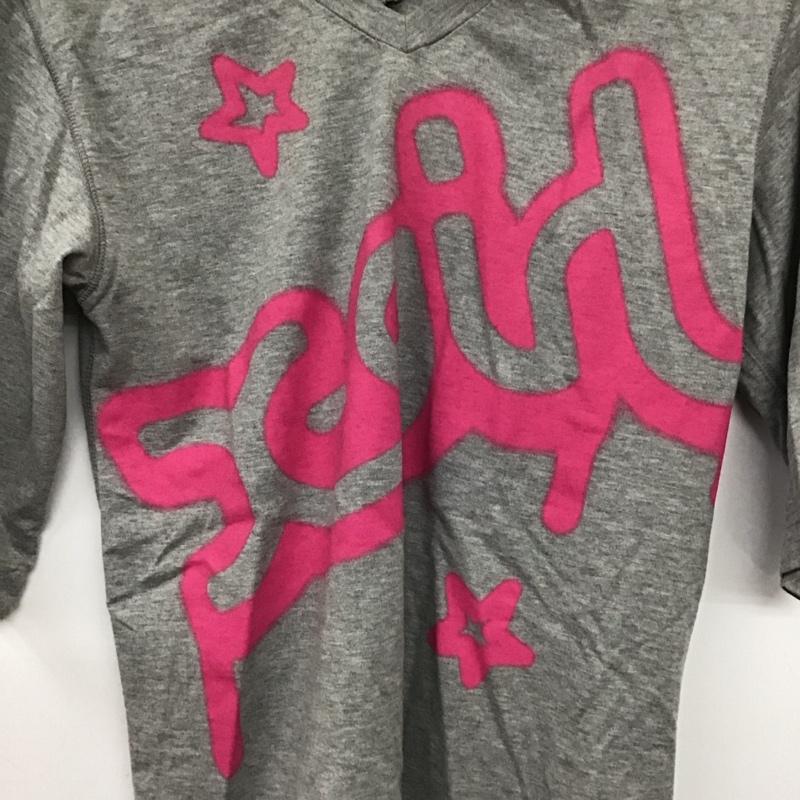 エックスガール X-girl カットソー 七分袖 1 プリント 灰 / グレー /  レディース USED 古着 中古 10139852