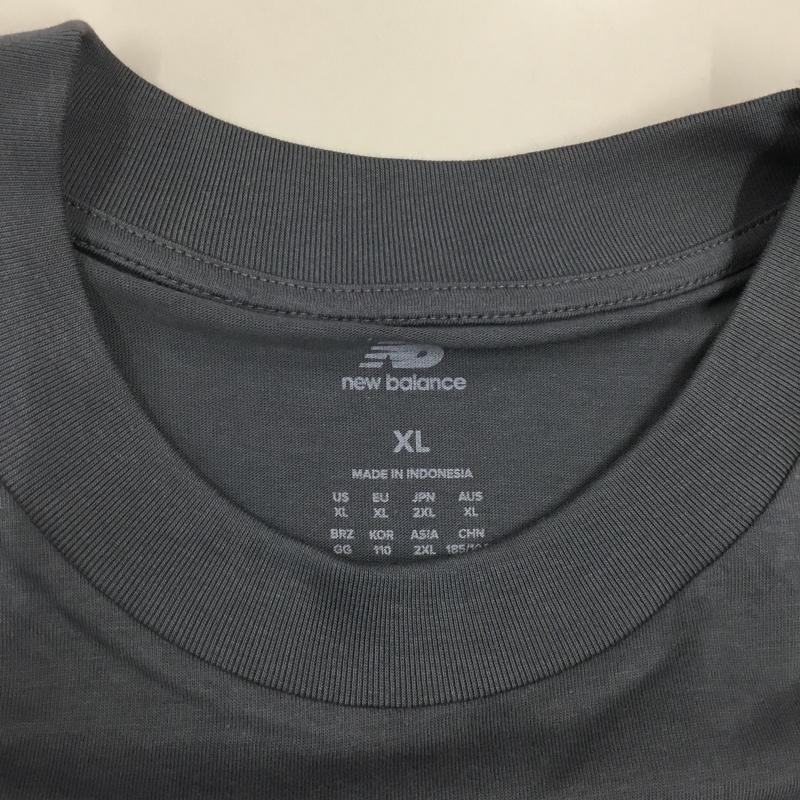 ニューバランス New Balance Tシャツ 半袖 半袖カットソー プリントTシャツ クルーネックカットソー XL ロゴ、文字 灰 / グレー /  メンズ USED 古着 中古 10119709
