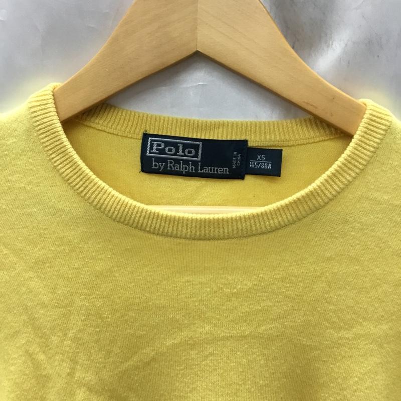 ポロバイラルフローレン Polo by RALPH LAUREN ニット、セーター 長袖 カシミヤ混 コットン クルーネック XS ワンポイント 黄 / イエロー /  メンズ USED 古着 中古 10117808
