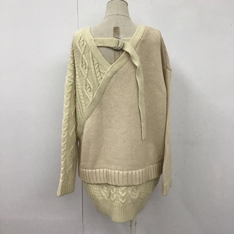 マウジー MOUSSY ニット、セーター 長袖 010CAS70-6680 CABLE LAYERED KNIT レイヤード風 FREE  アイボリー / アイボリー /  レディース USED 古着 中古 10108446