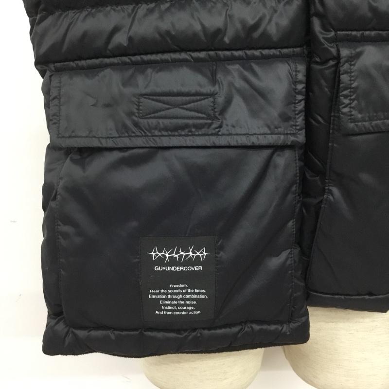 ジーユー GU マフラー マフラー 361-338412 中綿マフラー UNDERCOVER ポケット付き ロゴ、文字 紺 / ネイビー /  メンズ USED 古着 中古 10143935