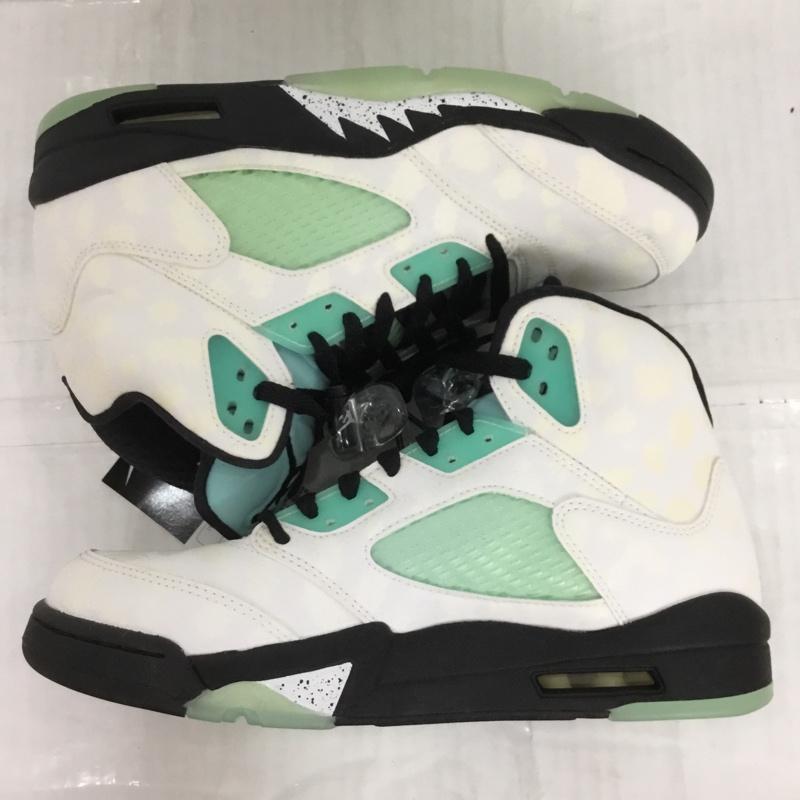 ナイキ NIKE スニーカー スニーカー CN2932-100 AIR JORDAN 5 RETRO SNGL DY 26cm 箱有 26.0cm  白 / ホワイト / X 黒 / ブラック / X 薄緑 / ライトグリーン /  メンズ USED 古着 中古 10124206