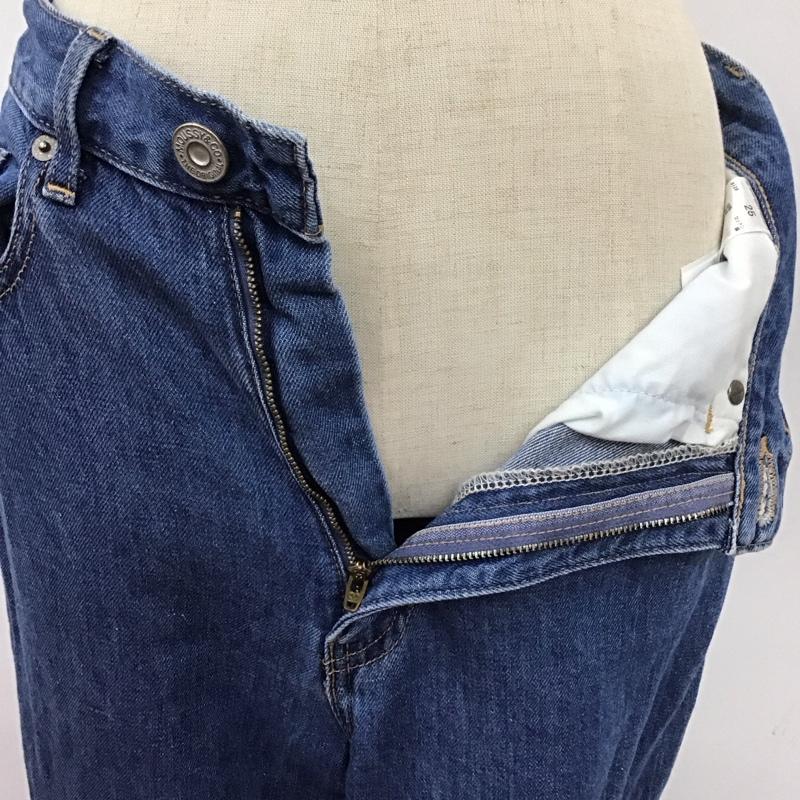 マウジー MOUSSY パンツ デニム、ジーンズ 010FSA11-0500-1 COTTON LINEN WIDE STRAIGHT 無地 青 / ブルー /  レディース USED 古着 中古 10112975