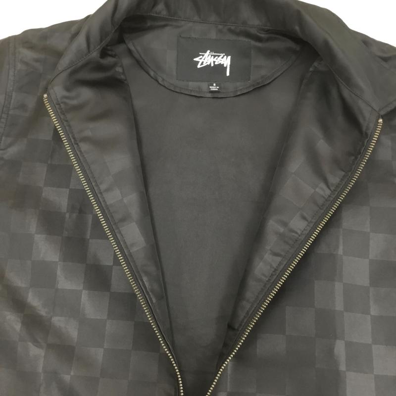 ステューシー STUSSY ジャケット、上着 ジャンパー、ブルゾン コーチジャケット S 格子柄 X ロゴ、文字 黒 / ブラック /  メンズ USED 古着 中古 10112611