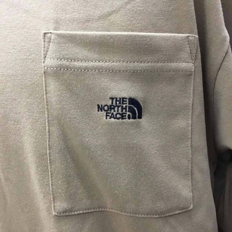 ザノースフェイス THE NORTH FACE カットソー 長袖 nt82130x 長袖Tシャツ クルーネックカットソー XL ロゴ、文字 ベージュ / ベージュ /  メンズ USED 古着 中古 10116691