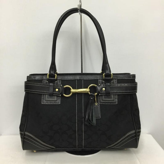 コーチ COACH トートバッグ トートバッグ M0671-10508 ハンドバッグ ロゴ、文字 黒 / ブラック /  レディース USED 古着 中古 10137328