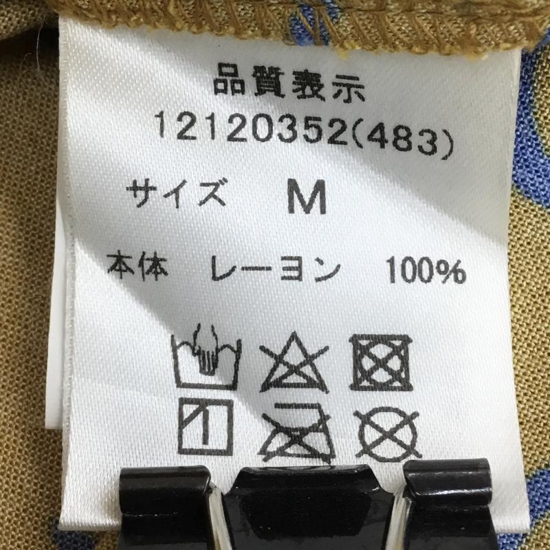 キューブシュガー CUBE SUGAR シャツ、ブラウス 半袖 M 花柄 マスタード / マスタード / X 青 / ブルー /  レディース USED 古着 中古 10144391