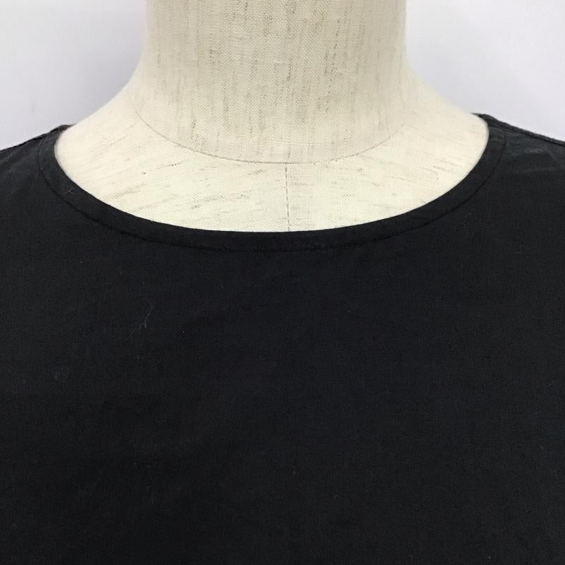 ジムフレックス GYMPHLEX ワンピース ロングスカート 長袖シャツワンピース ノーカラーシャツワンピ パフスリーブ ロゴ、文字 黒 / ブラック /  レディース USED 古着 中古 10131762