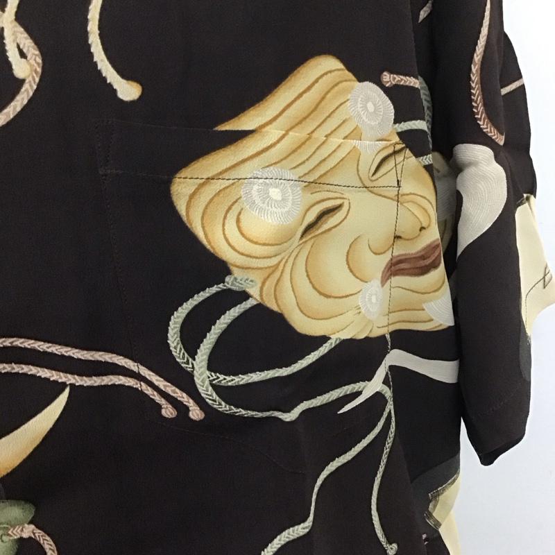 サンサーフ SUN SURF シャツ、ブラウス 半袖 SS36653 Noh Mask 能面 アロハシャツ 箱有 XL 総柄 ダークブラウン / ダークブラウン /  メンズ USED 古着 中古 10107550