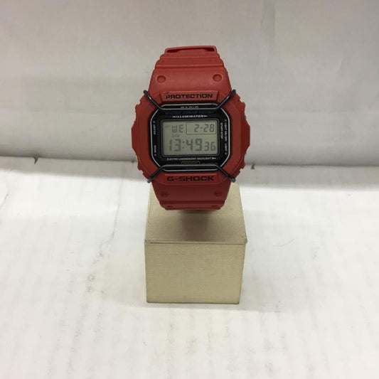 ジーショック G-SHOCK 腕時計 デジタル DW-5600P スクエア ロゴ、文字 赤 / レッド /  メンズ USED 古着 中古 10106396