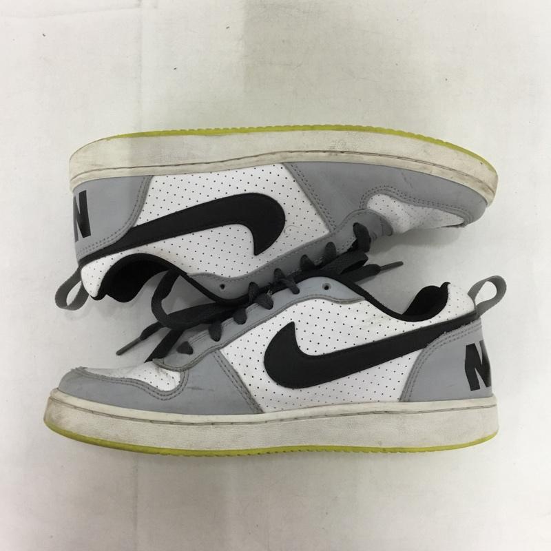 ナイキ NIKE スニーカー スニーカー 839985-104 Court Borough Low 23.5cm 23.5cm ロゴ、文字 白 / ホワイト / X 灰 / グレー / X 黒 / ブラック /  レディース USED 古着 中古 10150219