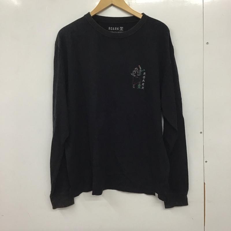 ロアーク リバイバル ROARK REVIVAL カットソー 長袖 長袖カットソー プリントカットソー クルーネック M ロゴ、文字 黒 / ブラック /  メンズ USED 古着 中古 10137284