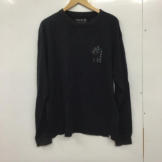 ロアーク リバイバル ROARK REVIVAL カットソー 長袖 長袖カットソー プリントカットソー クルーネック M ロゴ、文字 黒 / ブラック /  メンズ USED 古着 中古 10137284