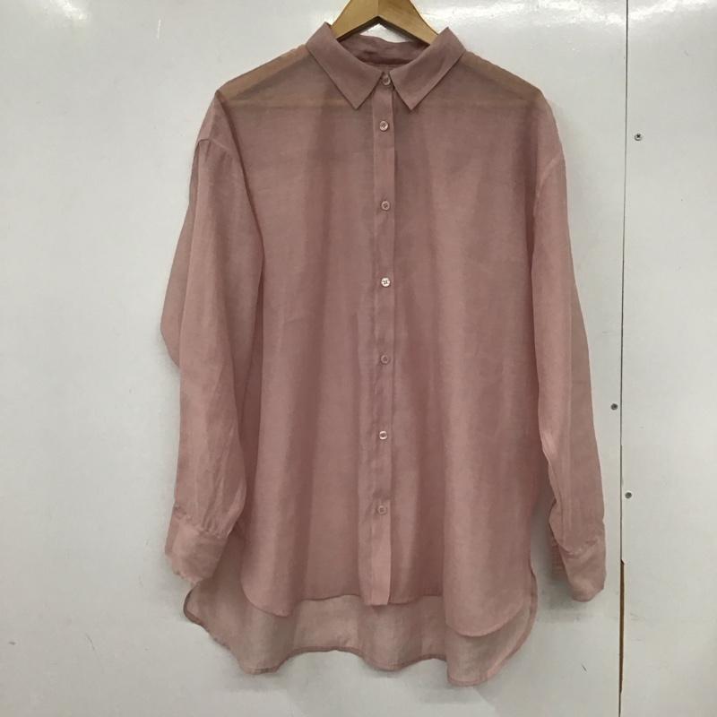 ローリーズファーム LOWRYS FARM シャツ、ブラウス 長袖 長袖シャツ 無地シャツ カラーシャツ シースルー 2 無地 桃 / ピンク /  レディース USED 古着 中古 10132950