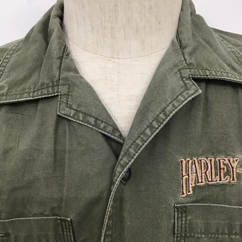 ハーレーダビッドソン Harley-Davidson シャツ、ブラウス 半袖 96104-10VM バックプリント S ロゴ、文字 カーキ / カーキ /  メンズ USED 古着 中古 10111201