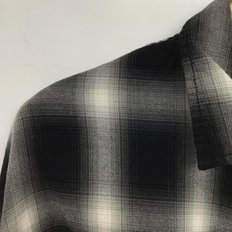 ヒンソン HINSON シャツ、ブラウス 長袖 長袖シャツ チェックシャツ カラーシャツ ジップアップシャツ M チェック 黒 / ブラック / X 白 / ホワイト / X 灰 / グレー /  メンズ USED 古着 中古 10148960