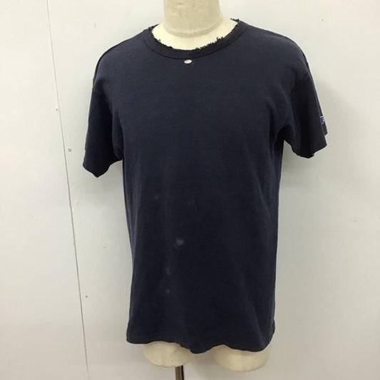 チャンピオン Champion Tシャツ 半袖 クルーネック 80年代 L ワンポイント 紺 / ネイビー /  メンズ USED 古着 中古 10112659