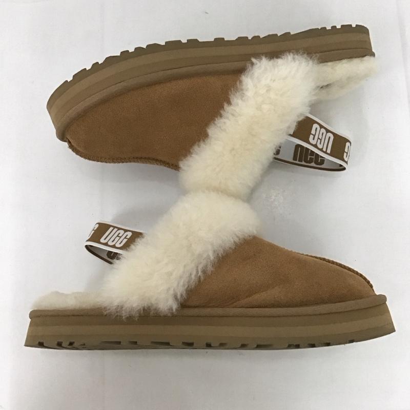 アグ UGG サンダル サンダル 1130395K ファンケット 24.5cm 箱有 24.5cm ロゴ、文字 ベージュ / ベージュ /  レディース USED 古着 中古 10126342