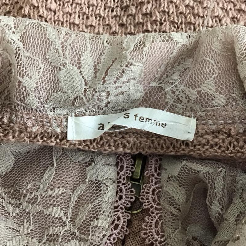 アクシーズファム axes femme カーディガン 半袖 タグ付 レース襟ニットジップカーデ M 無地 桃 / ピンク /  レディース USED 古着 中古 10110286