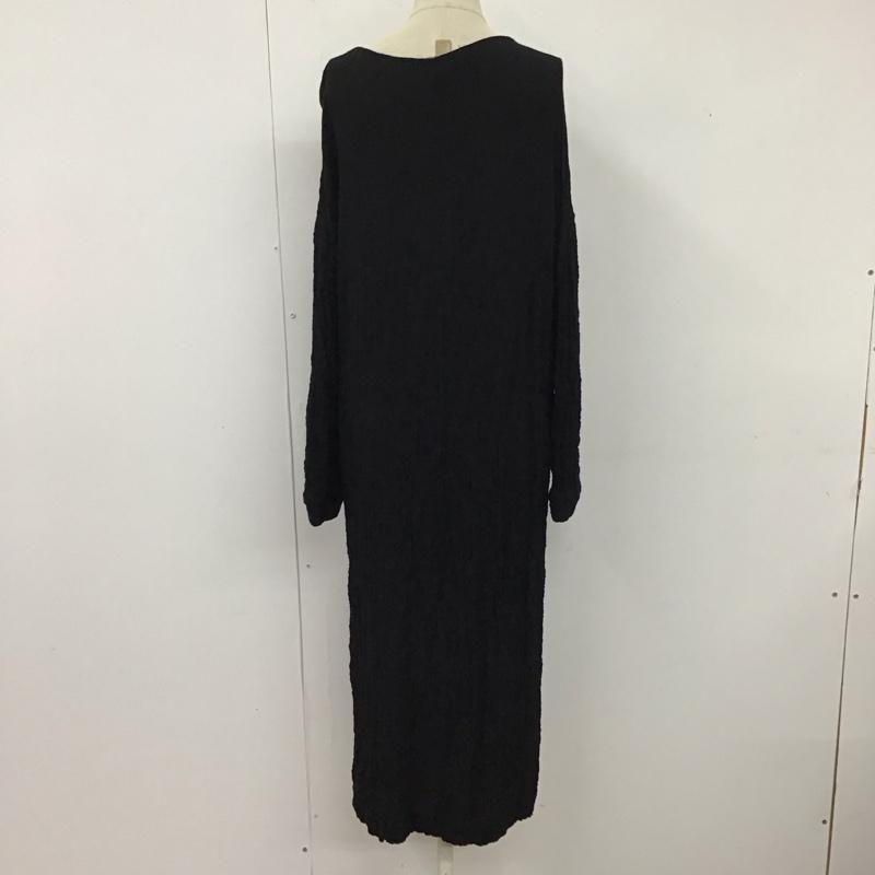 ザラベーシック ZARA BASIC ワンピース ロングスカート 長袖ロングワンピース フレアワンピース クルーネック S 無地 黒 / ブラック /  レディース USED 古着 中古 10119061