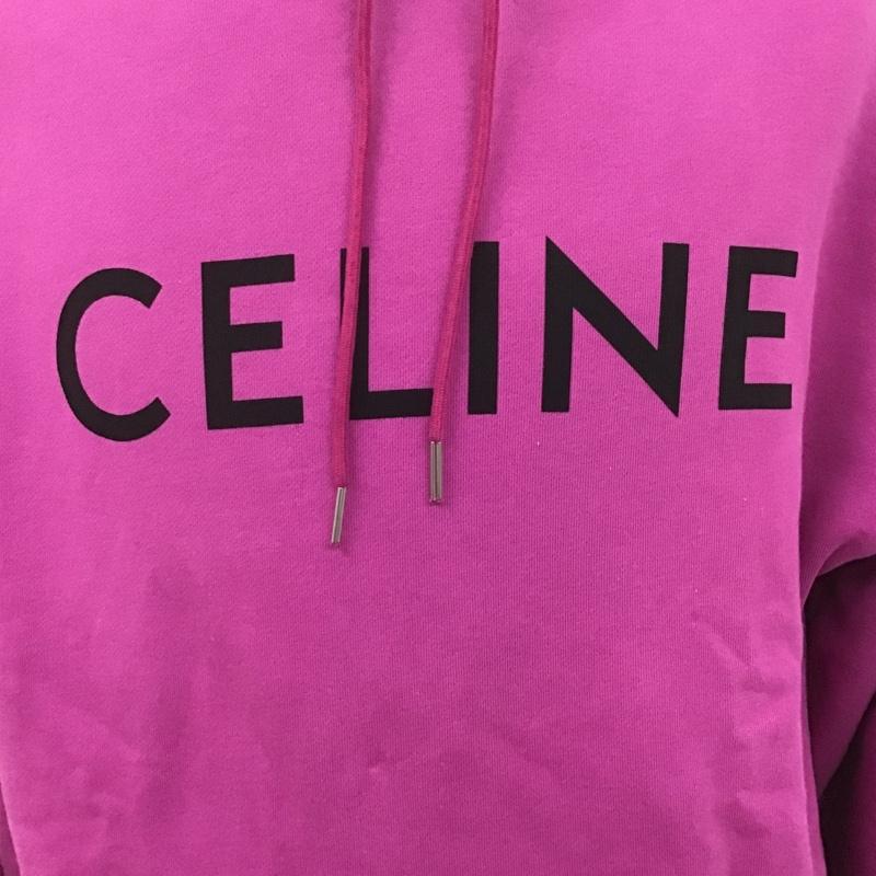 セリーヌ CELINE パーカー 長袖 2y321052h 21SS CLASSICLOGOLOOSESWEATSHIRT エディスリマン パーカー L ロゴ、文字 桃 / ピンク /  メンズ USED 古着 中古 10106204