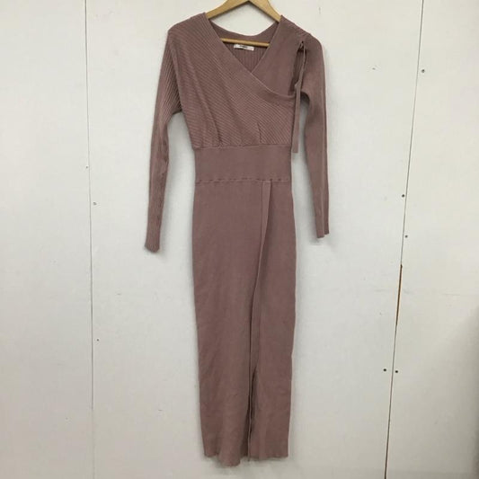 スナイデル SNIDEL ワンピース ロングスカート SWNO224106 スリットニットワンピース 長袖ロングワンピース 無地 桃 / ピンク /  レディース USED 古着 中古 10136013