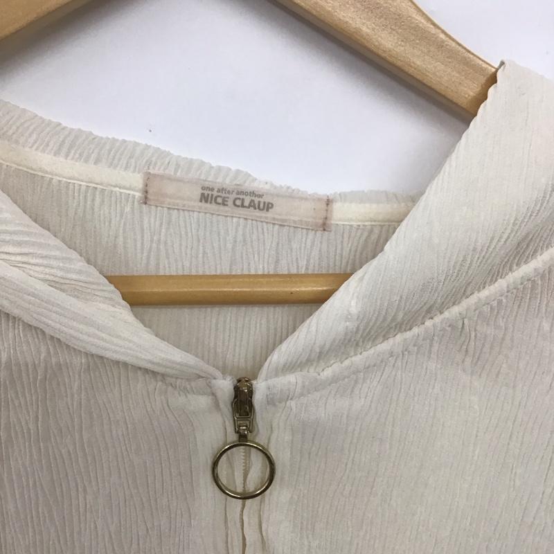 ナイスクラップ NICE CLAUP パーカー 長袖 300050 プリーツ シアー FREE 無地 オフホワイト / オフホワイト /  レディース USED 古着 中古 10146928