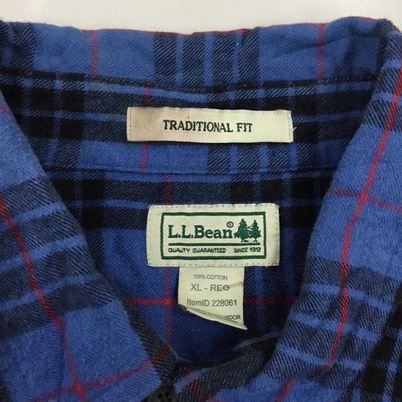 エルエルビーン L.L.Bean シャツ、ブラウス 長袖 228061 ボタンダウン XL チェック 青 / ブルー / X 黒 / ブラック / X 赤 / レッド /  メンズ USED 古着 中古 10116096