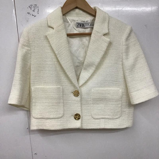 ザラ ZARA ジャケット、上着 ジャケット、ブレザー S 無地 白 / ホワイト /  レディース USED 古着 中古 10129393