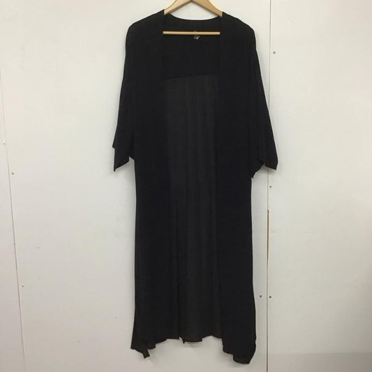 オズモーシス OSMOSIS カーディガン 半袖 587010-545K バックプリーツニットカーディガン 五分袖 七分袖 ONE SIZE 無地 黒 / ブラック /  レディース USED 古着 中古 10144377