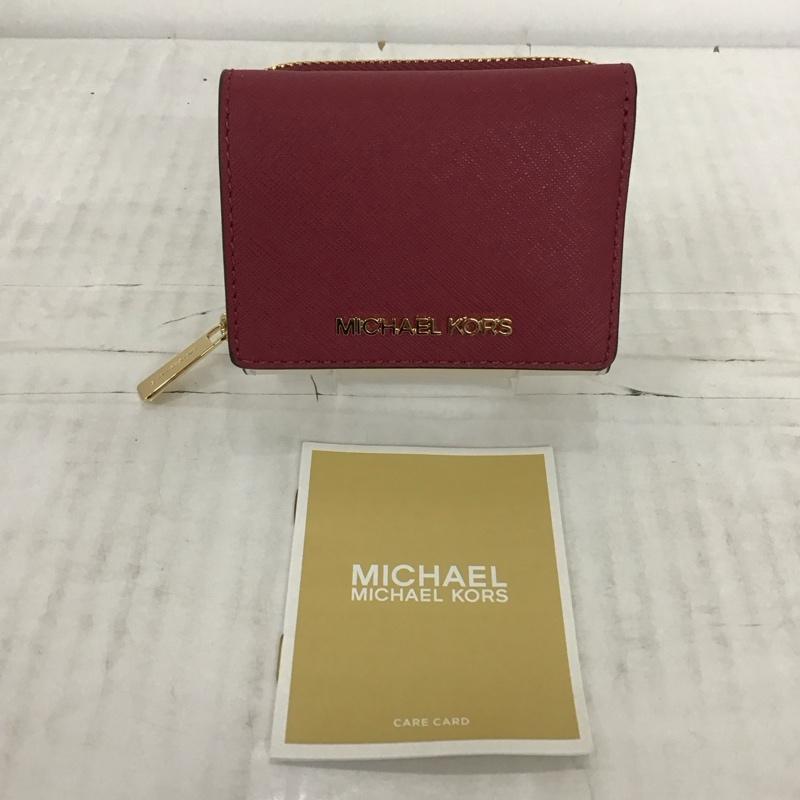 マイケルコース MICHAEL KORS 財布 コンパクト財布 35F1GTVZ5L 三つ折り財布 ロゴ、文字 桃 / ピンク /  レディース USED 古着 中古 10111521
